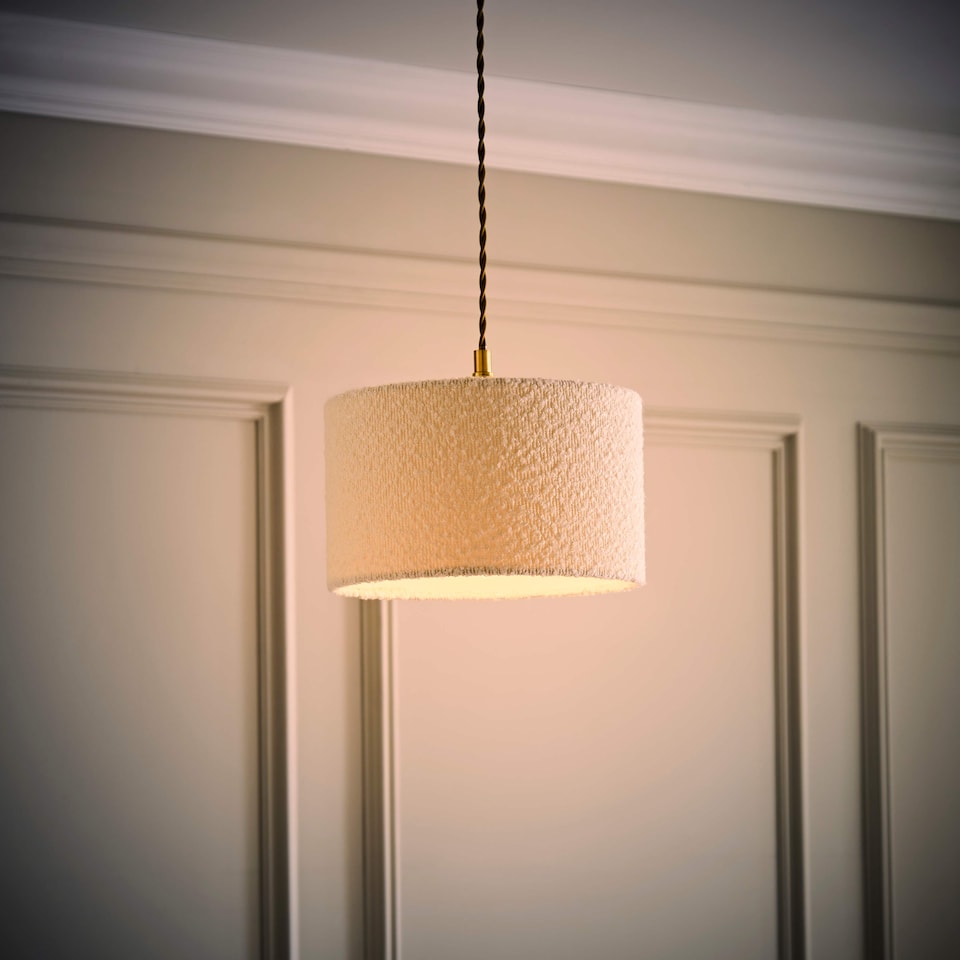 image 1 of ValueLights Reni Small Cream Boucle Pendant Shade | Cream