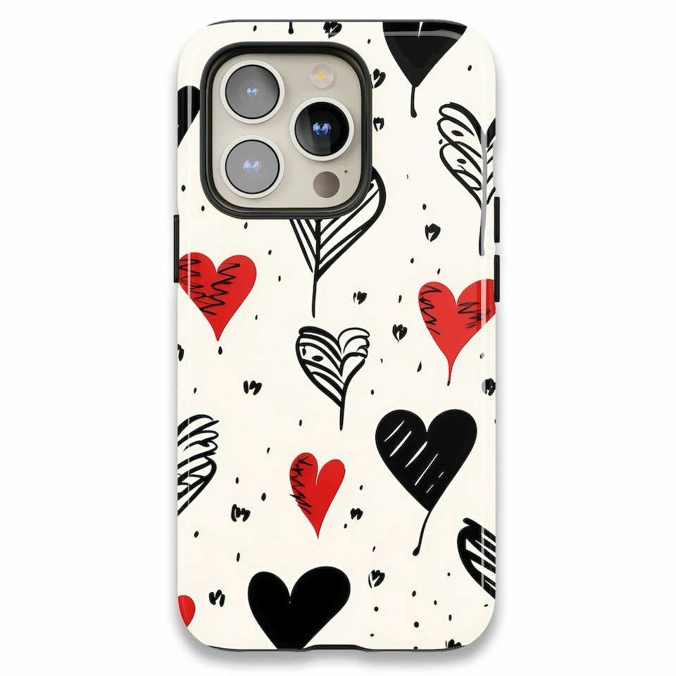 image 1 of Vintage Hearts Phone Case | Black | Galaxy S23 Ultra
Slim | Galaxy S23 Ultra
Slim
