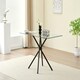 image 6 of Miami Dining Table with 4 Emily Leather Chairs Black