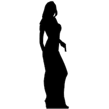 Silhouette Secret Agent Girl Lifesize Cardboard Cutout - 180cm