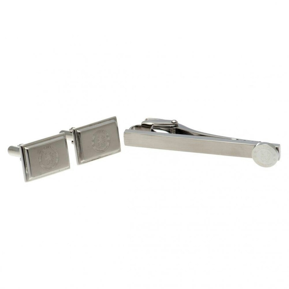 image 1 of Chelsea FC Crest Cufflink Set - Silver - One Size