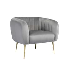 Matilda Velvet Fabric Accent Chair - Grey