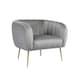 image 1 of Matilda Velvet Fabric Accent Chair - Grey