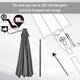 image 4 of Outsunny Garden Parasol Outdoor Tilt Sun Umbrella LED Light Grey