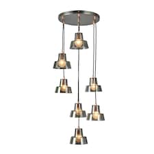 BHS Demi Ceiling Pendant with Glass Shades, Pewter