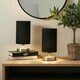 image 2 of ValueLights Pair Francis Brushed Chrome Touch Table Lamps Black Shades