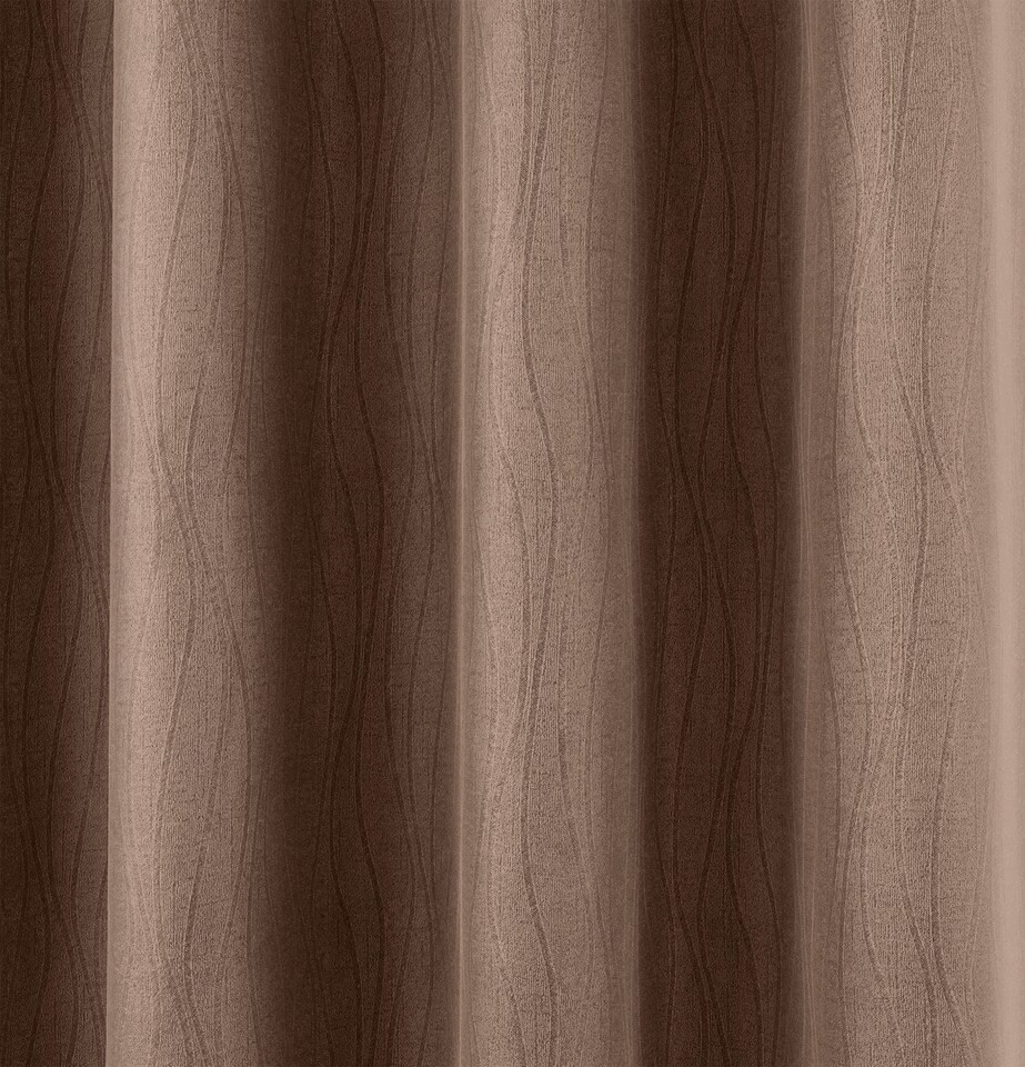 image 1 of Enhanced Living Goodwood Bronze Thermal, Energy Saving, Dimout Eyelet Curtains with Wave Pattern (PAIR) - 46 x 54 inch (117x137cm)