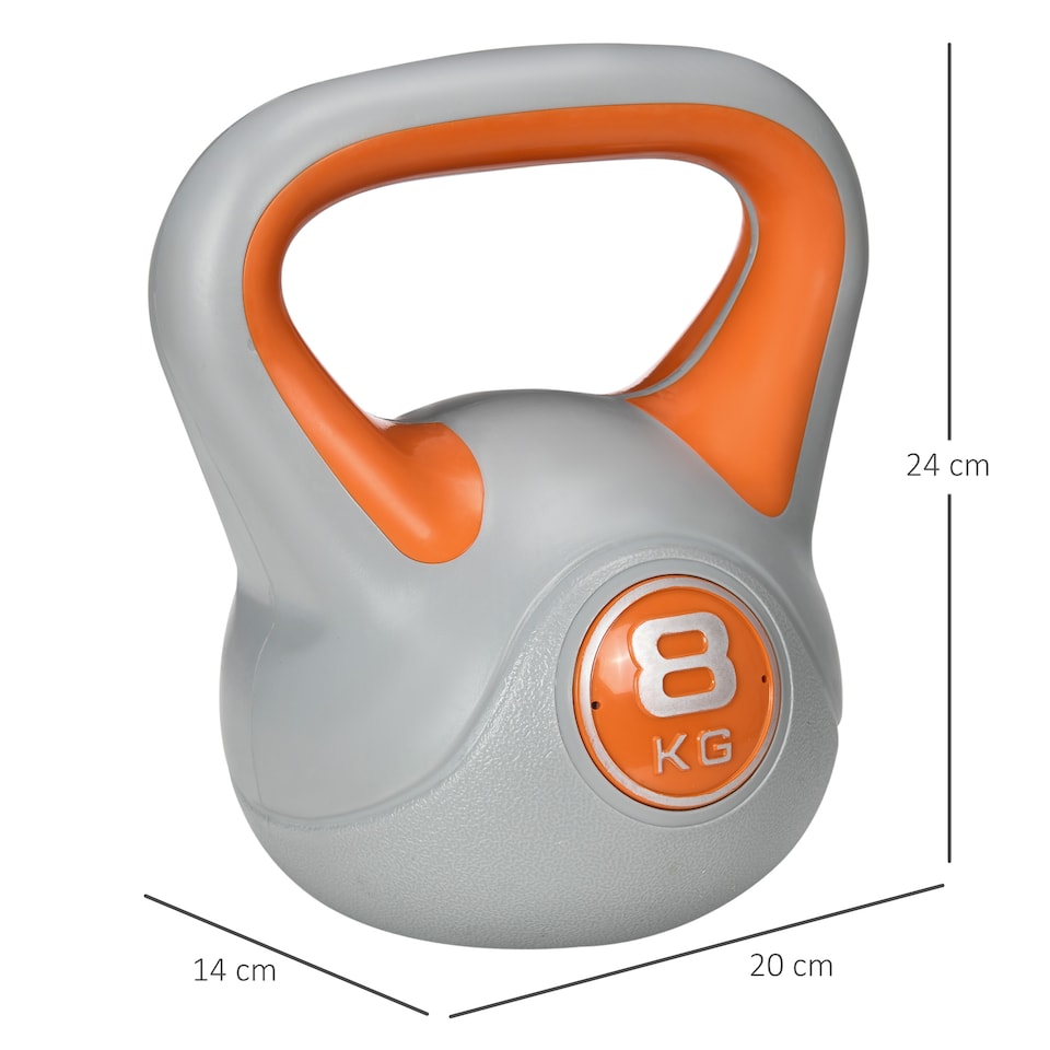 image 1 of SPORTNOW Kettle Bell with Handle for Home Gym | Orange | Orange