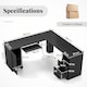 image 2 of COSTWAY 168 CM L-shaped Computer Desk w/Power Outlets Black Black