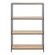 image 2 of Seaford Black Metal Low Bookcase with 3 Oak Shelves