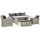 image 1 of Outsunny 6Pcs Rattan Sofa Set Coffee Table Footstool Outdoor w/ Cushion