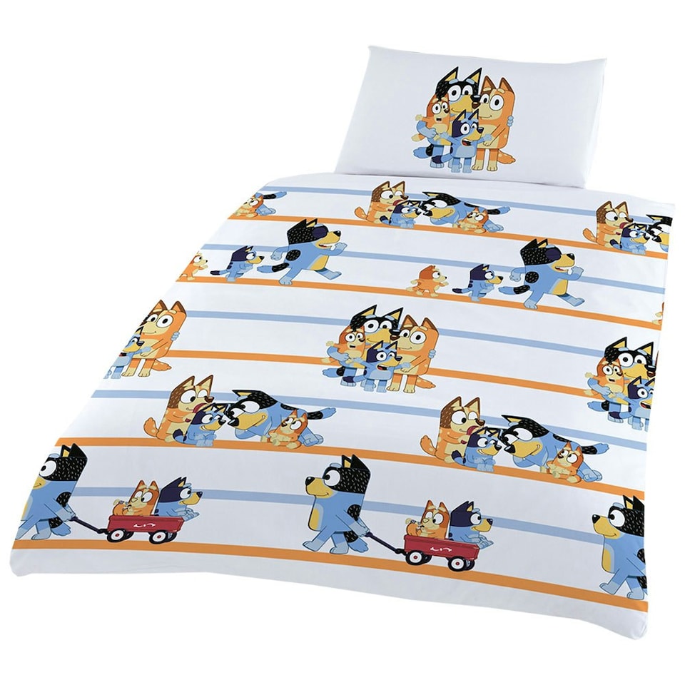 image 1 of Bluey Duvet Cover Set - White/Blue/Orange - Junior
