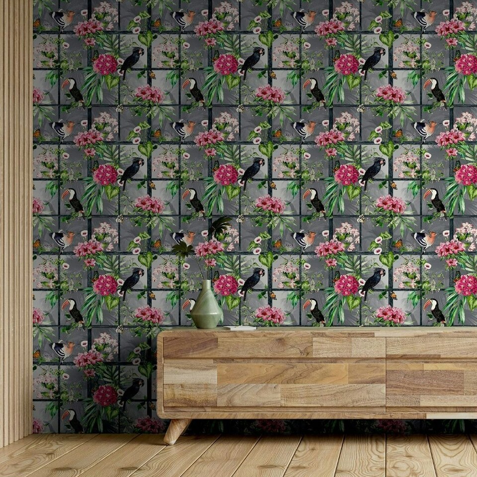 image 1 of Arthouse Cuban Tropicana Wallpaper - Multicoloured - 10m x 53cm Multi