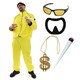 image 1 of 90's Rapper Costume - Red Hat, Glasses, Goatee, Dollar Chain & Spliff Yellow | L