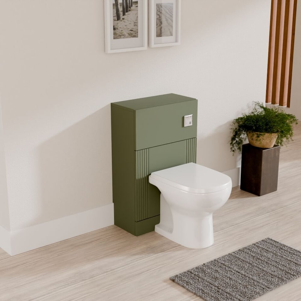 image 1 of Balterley Modern Bathroom Retro Floor Standing WC Back to Wall Toilet Unit | Green | Satin Green