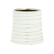 Haldis Small White Silver Ceramic Planter White