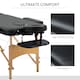 image 6 of HOMCOM Portable Massage Bed, Folding Spa Beauty Massage Table with 2 Sections, Carry Bag and Wooden Frame, Black
