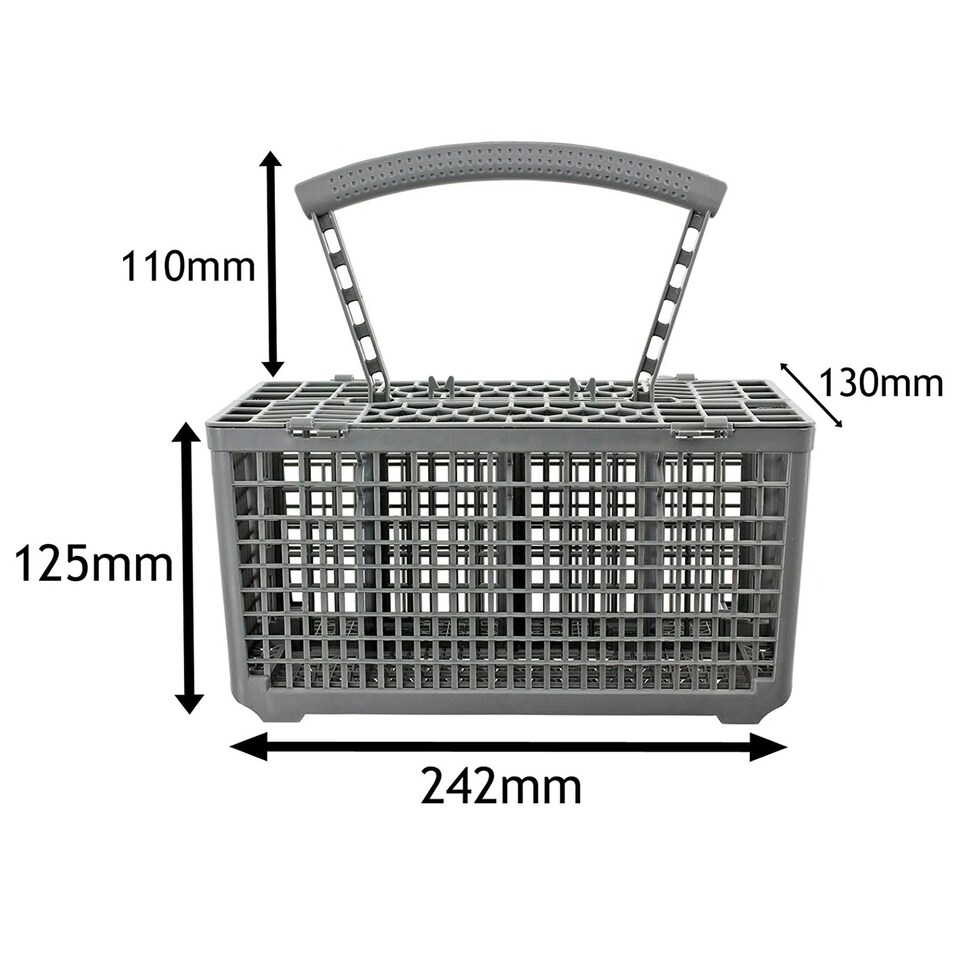image 1 of SPARES2GO Cutlery Basket Cage Lid & Removable Handle compatible with Bush Dishwasher (235 x 242 x 130mm)