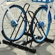 image 2 of HOMCOM Reversible 2 Bike Holding Rack Steel Frame Indoor Outdoor Foot Caps Stand