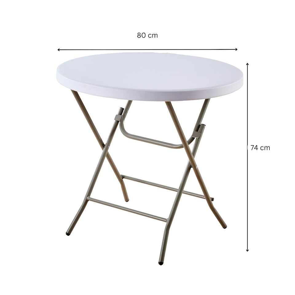 image 1 of Round Folding Table Trestle Camping Party Picnic BBQ Stall Garden Indoor Outdoor
