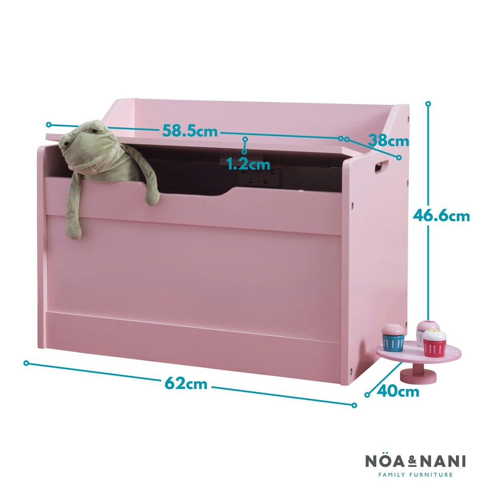 image 1 of Lola Toy Box Storage Organiser in Classic White Pink