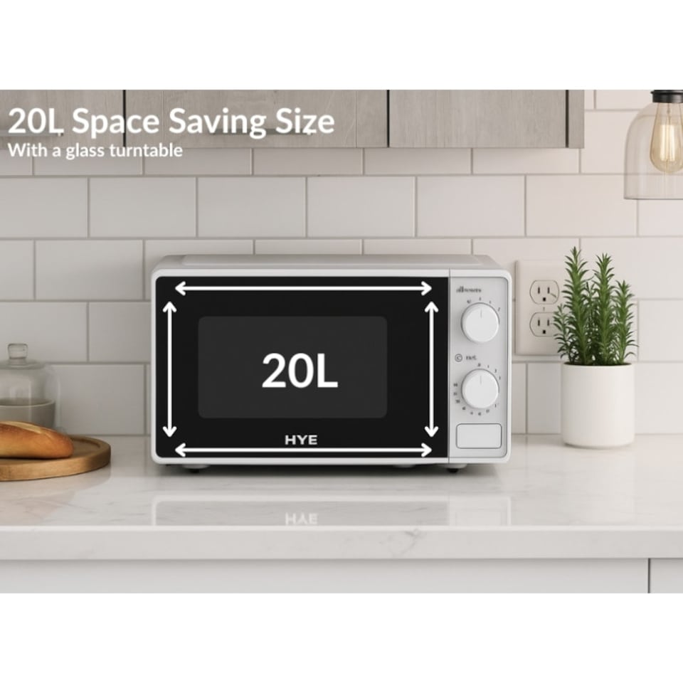image 1 of HYE 20L 700W Freestanding Manual Microwave Oven - White - SA01MM207W13