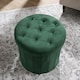 image 3 of OHS Matte Velvet Soft Round Foldable Footstool Seat Storage Organiser Ottoman | Green | Forest Green