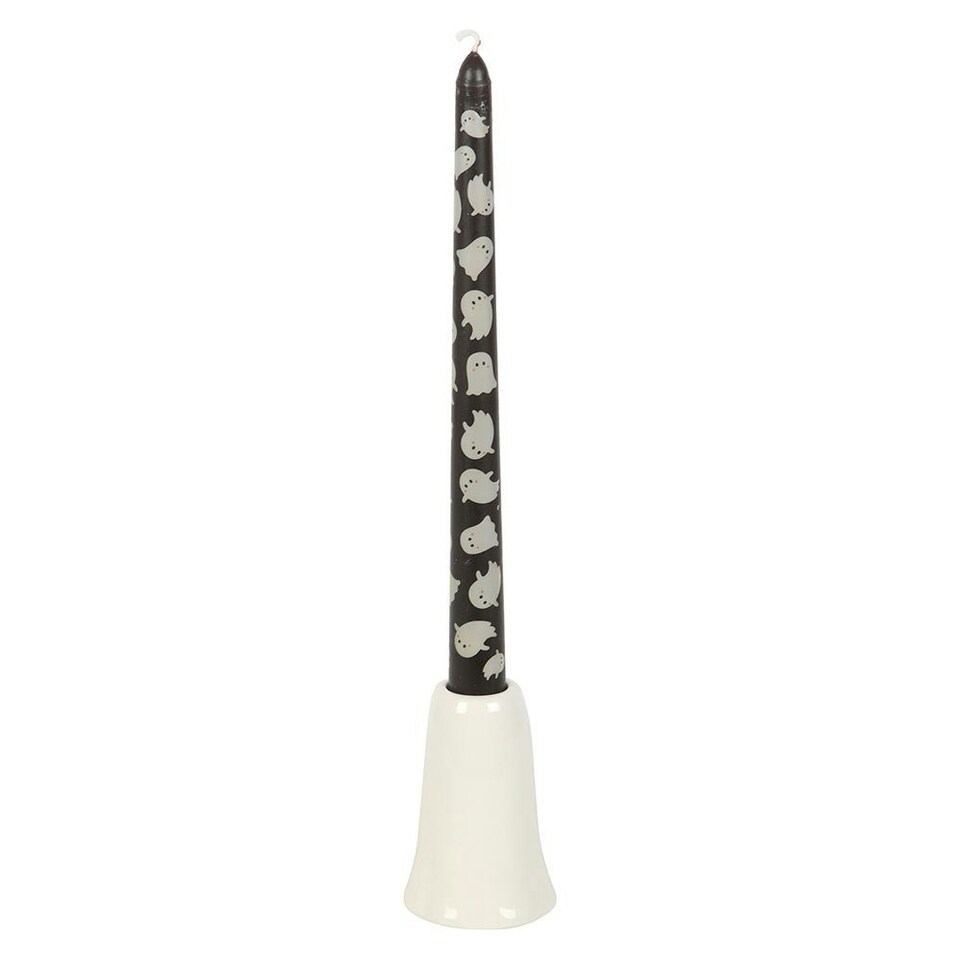image 1 of Something Different Sweet Ghost Candle Holder - White/Black - One Size
