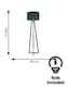 image 4 of ValueLights Lottie Black Wood Tripod Floor Lamp with Green Shade & Bulb | Green