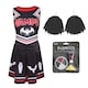 image 1 of Vampire Cheerleader Costume - Facepaint and Pom Poms | Black | XL