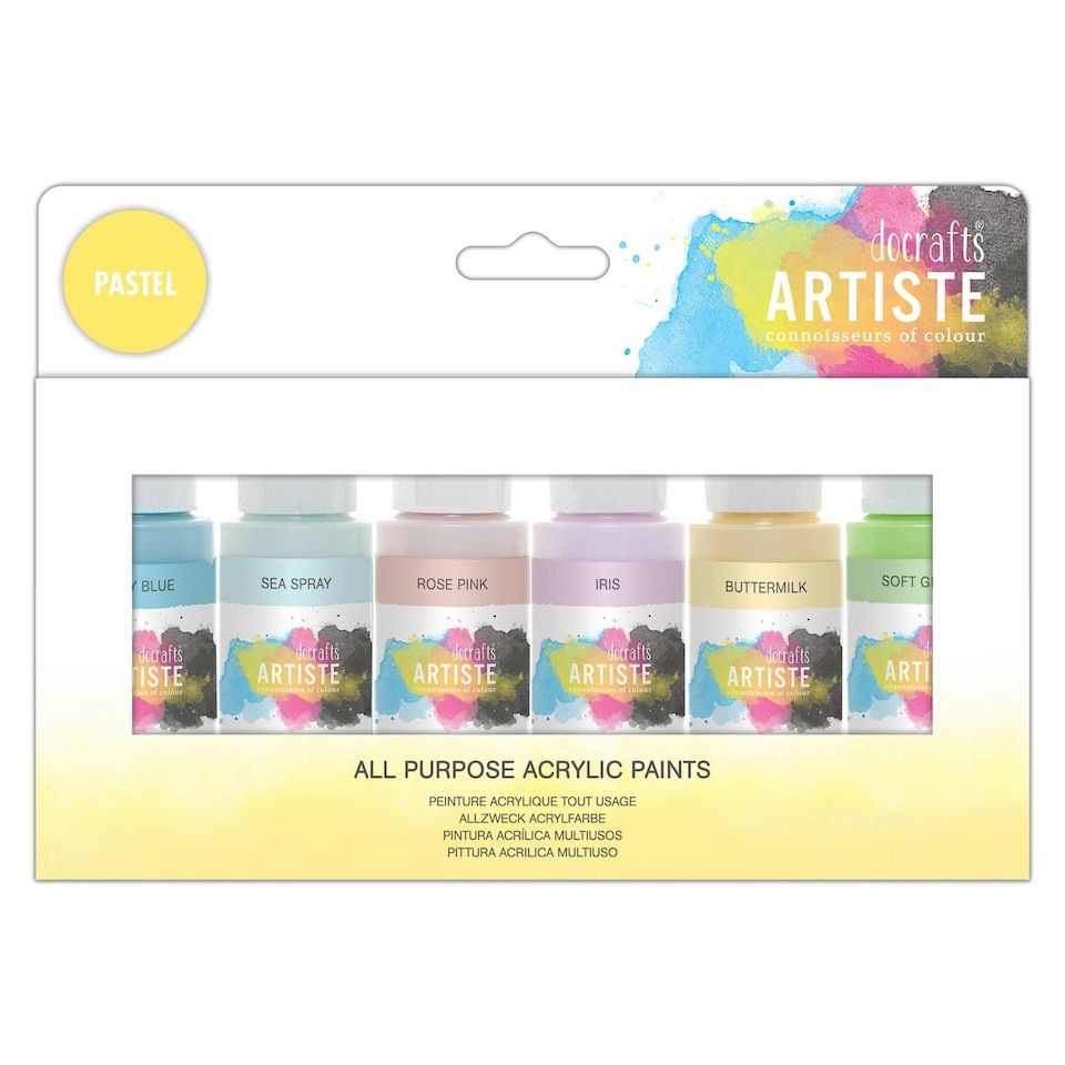 image 1 of Artiste Acrylic Pack (6 Pack), Pastels, 2Oz
