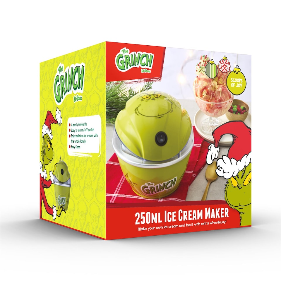 image 1 of The Grinch Ice Cream Maker 250ml With Freezer Bowl Green