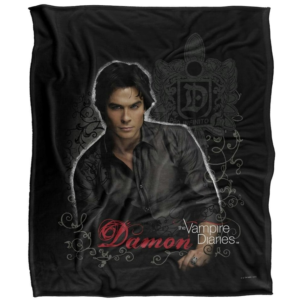 image 1 of Vampire Diaries Portrait Damon Blanket - Multicoloured - One Size
