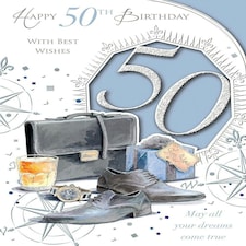 Male 50 Today! Age 50th Morden Style New Gift Birthday Card