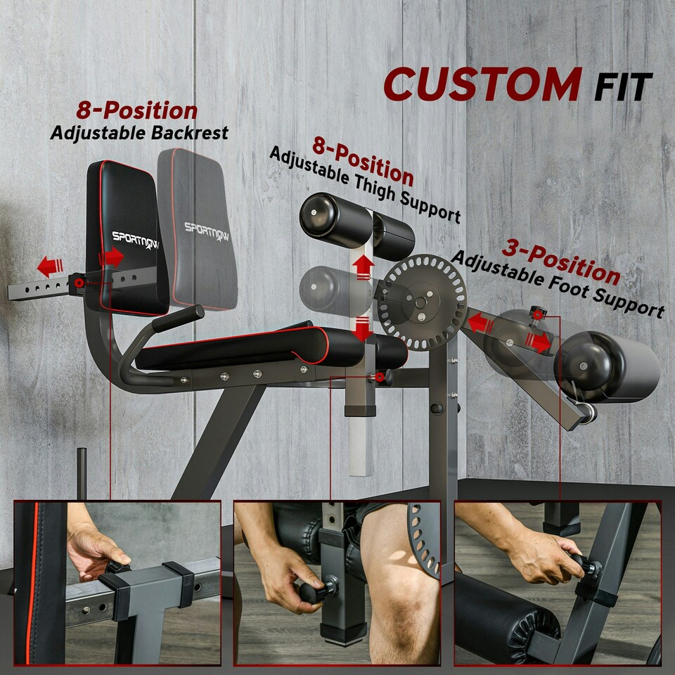 image 1 of SPORTNOW Adjustable Calf Raise Machine for Leg Extension and Curl Machine