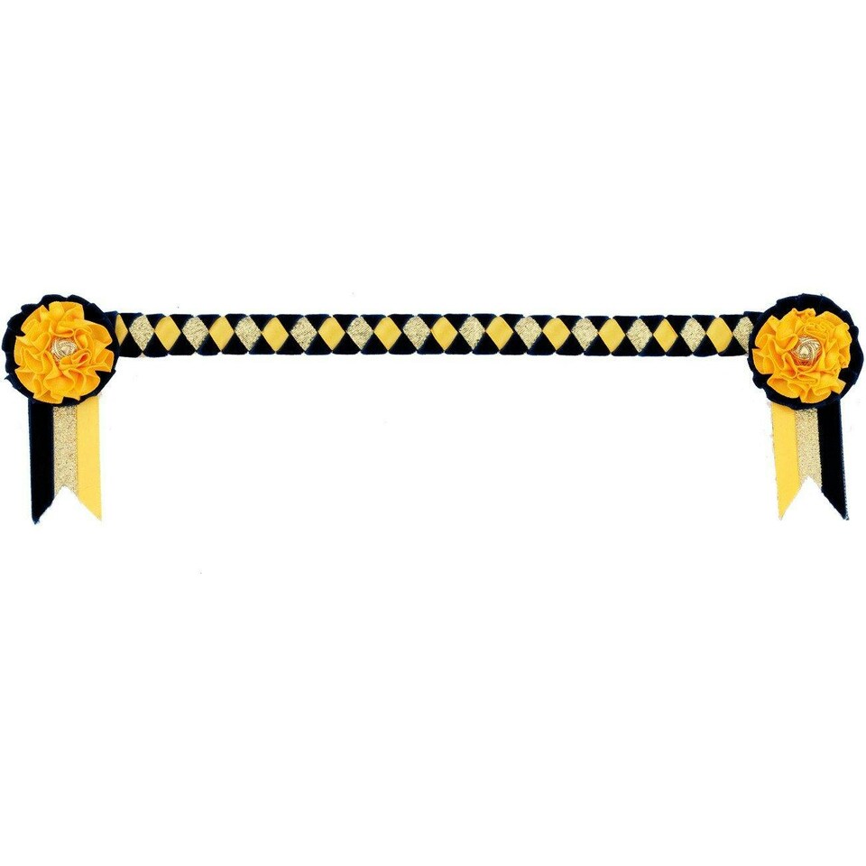 ShowQuest Newport Brow Band - Navy/Sunshine/Gold - Full