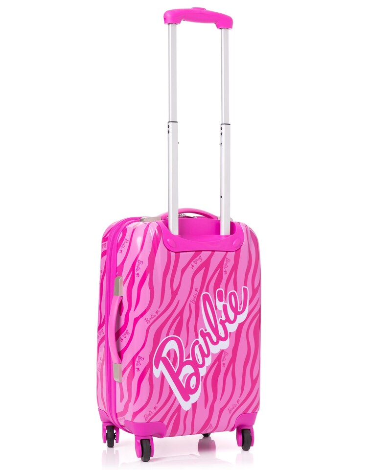 image 1 of Barbie Suitcase For All Ages | Pink Small, Medium Or Large Options Luggage Bag with Extendable Handle | Doll Logo Hard Cover Carry On Trolley Cabin Case | Fun Travel Accessory Gift for Kids & Adults