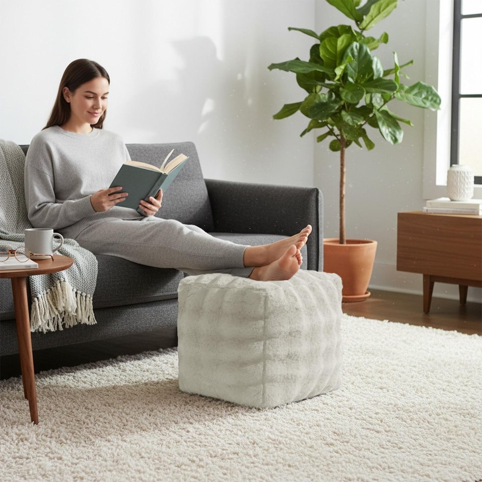 image 1 of Sweet Dreams Alpine Bubble Faux Fur Bean Bag