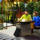 image 2 of Outsunny 50,000 BTU Rattan Fire Pits for Garden, Fire Pit Table