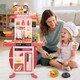 image 8 of Realistic Kitchen Play Set for Toddlers Steaming Spray Lights Cooking Sounds Pretend Role Play (Pink)