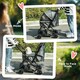 image 8 of PawHut Pet Stroller Dog Foldable Travel Carriage with Reversible Handle, Grey