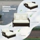 image 4 of Outsunny Garden Rattan Furniture Set 2 Seater Patio Sun Lounger Daybed Sun Bed