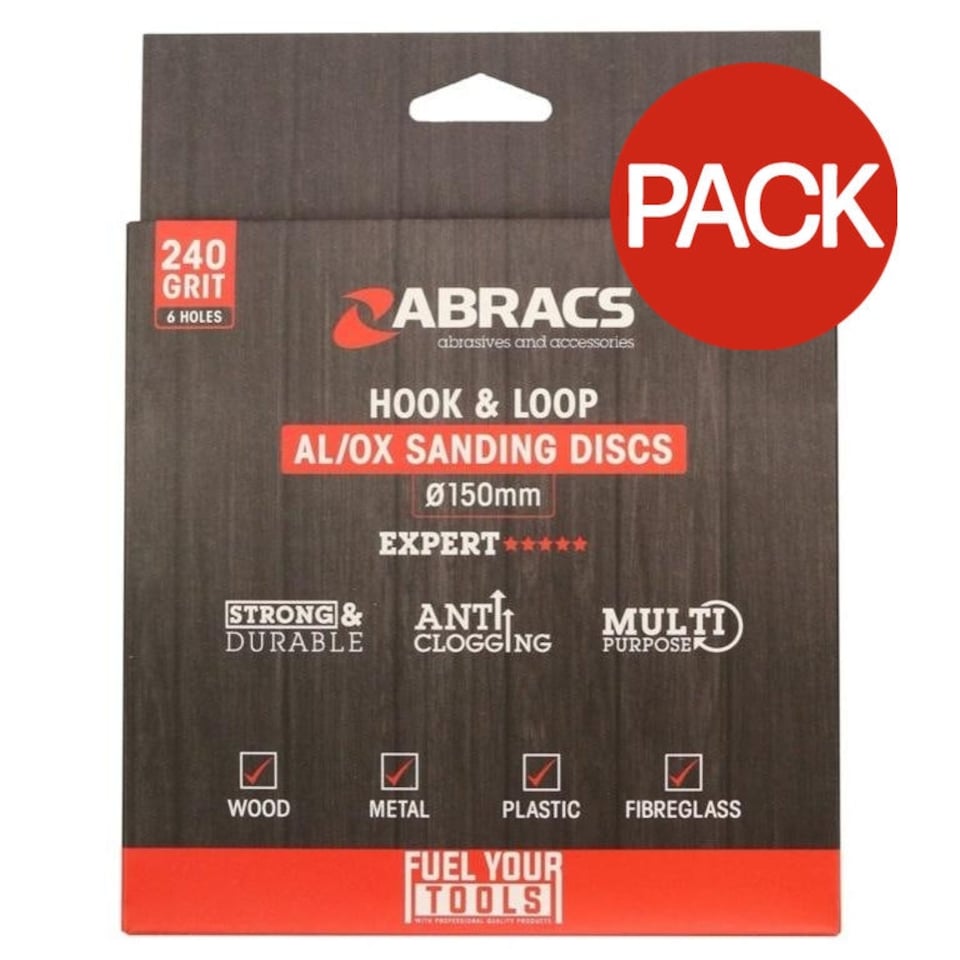 Abracs Hook and Loop Sanding Disc (Pack of 10) - Brown/Sand - 10g