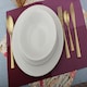 image 6 of Glim Glam Dinner Set Plates Bowls White Porcelain 18pc Set Rim