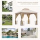 image 7 of Outsunny 3 x 3m Garden Gazebo Patio Party Tent Shelter Outdoor Canopy Double Tier Sun Shade with Metal Frame and Netting, Beige
