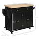 image 3 of HOMCOM Rolling Kitchen Island Cart with Rubber Wood Top Black