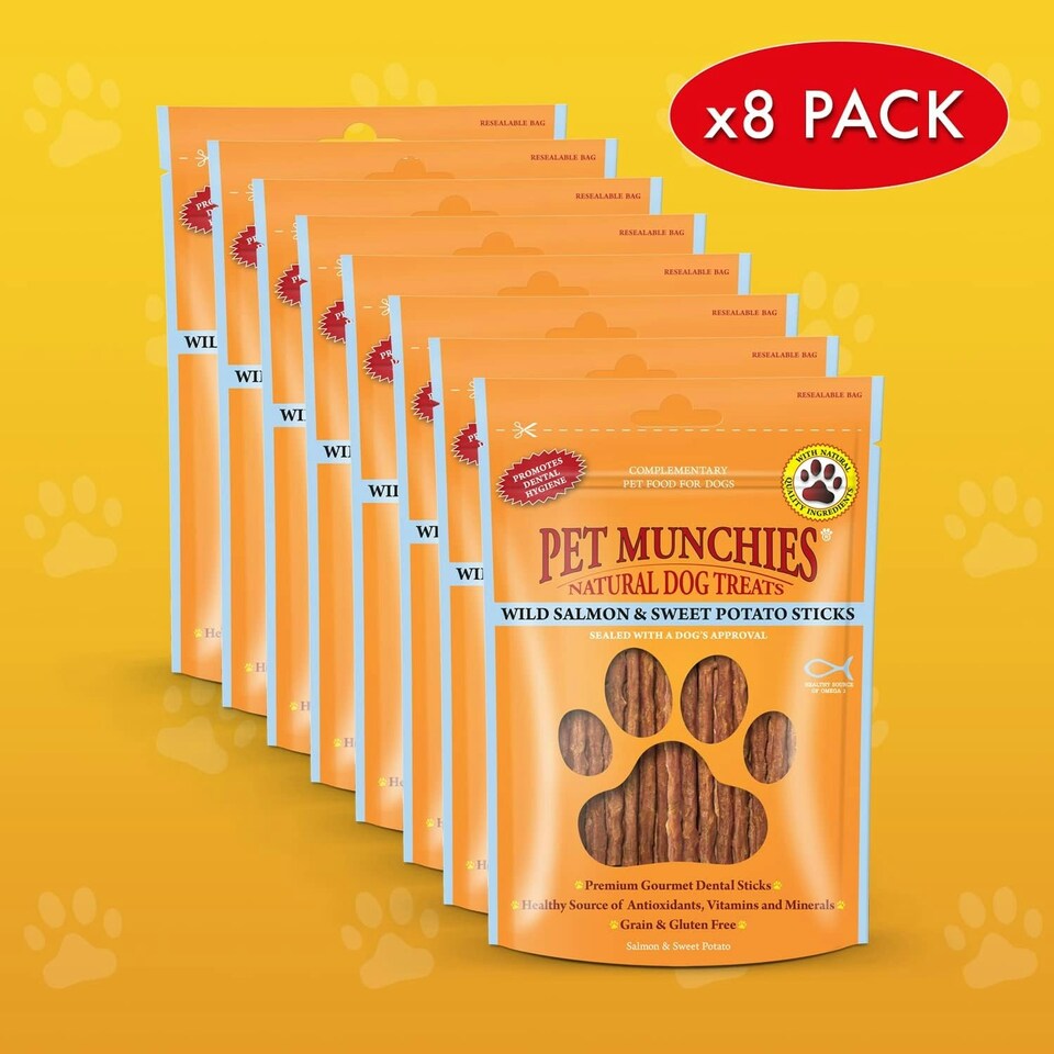image 1 of Pet Munchies Wild Salmon & Sweet Potato Sticks - 8 x 90g