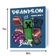 Minecraft 'Grandson' Birthday Card