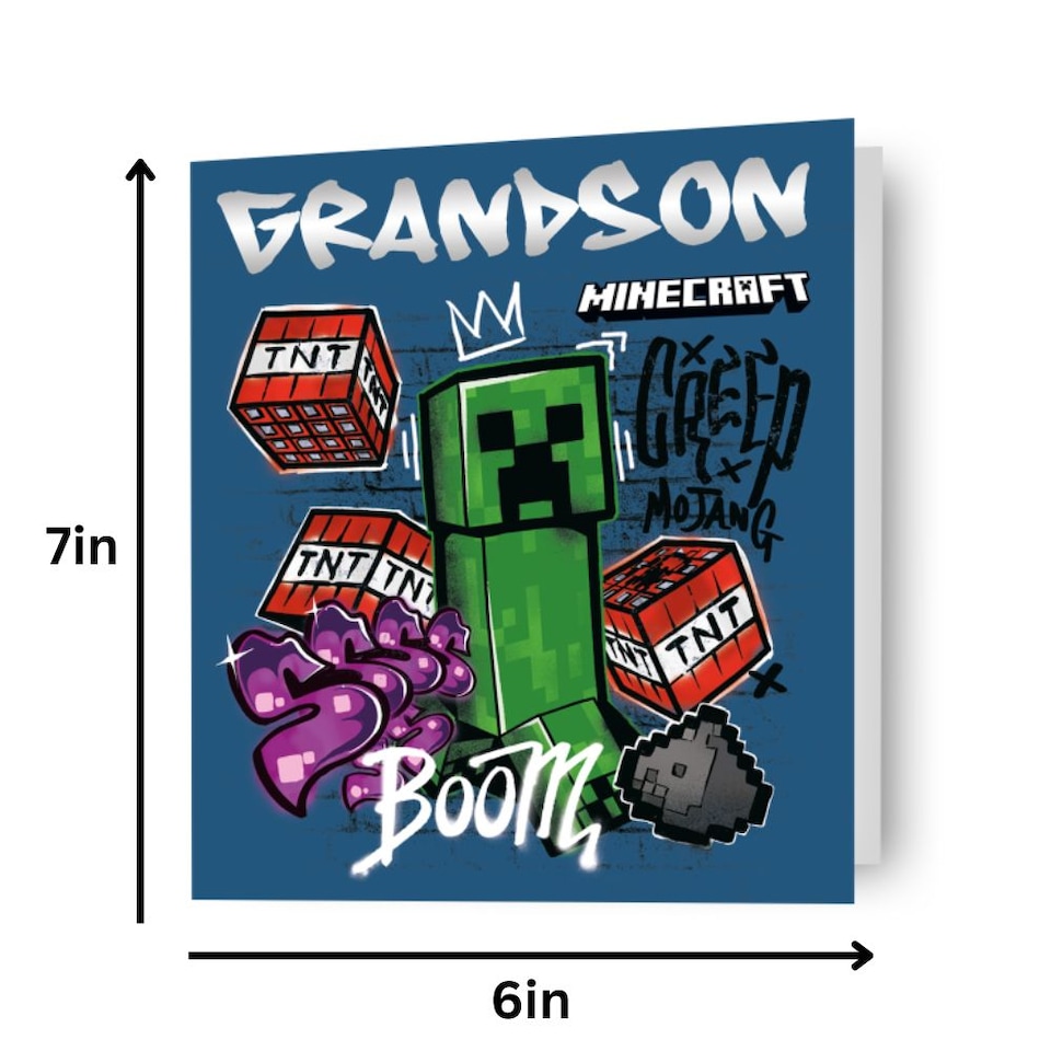 image 1 of Minecraft 'Grandson' Birthday Card
