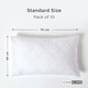 image 2 of Homescapes Standard Size Quilted Pillow Protector - Pack of 10 | White | Standard